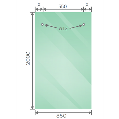 160x90cm Frameless Glass Sliding Corner Shower with White Rail and Hardware