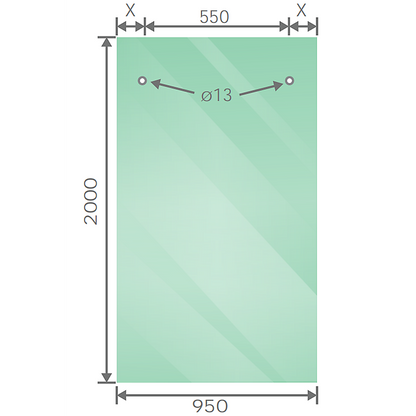 180x80cm Frameless Glass Sliding Corner Shower with Chrome Rail and Hardware