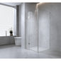 110x110cm Corner Frameless Shower Screen with Gold Brackets and Brass Hinges, Round Handle