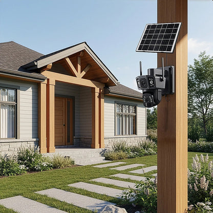 9MP Wireless Solar Camera WIFI Security Outdoor Battery PTZ CCTV Home House V380