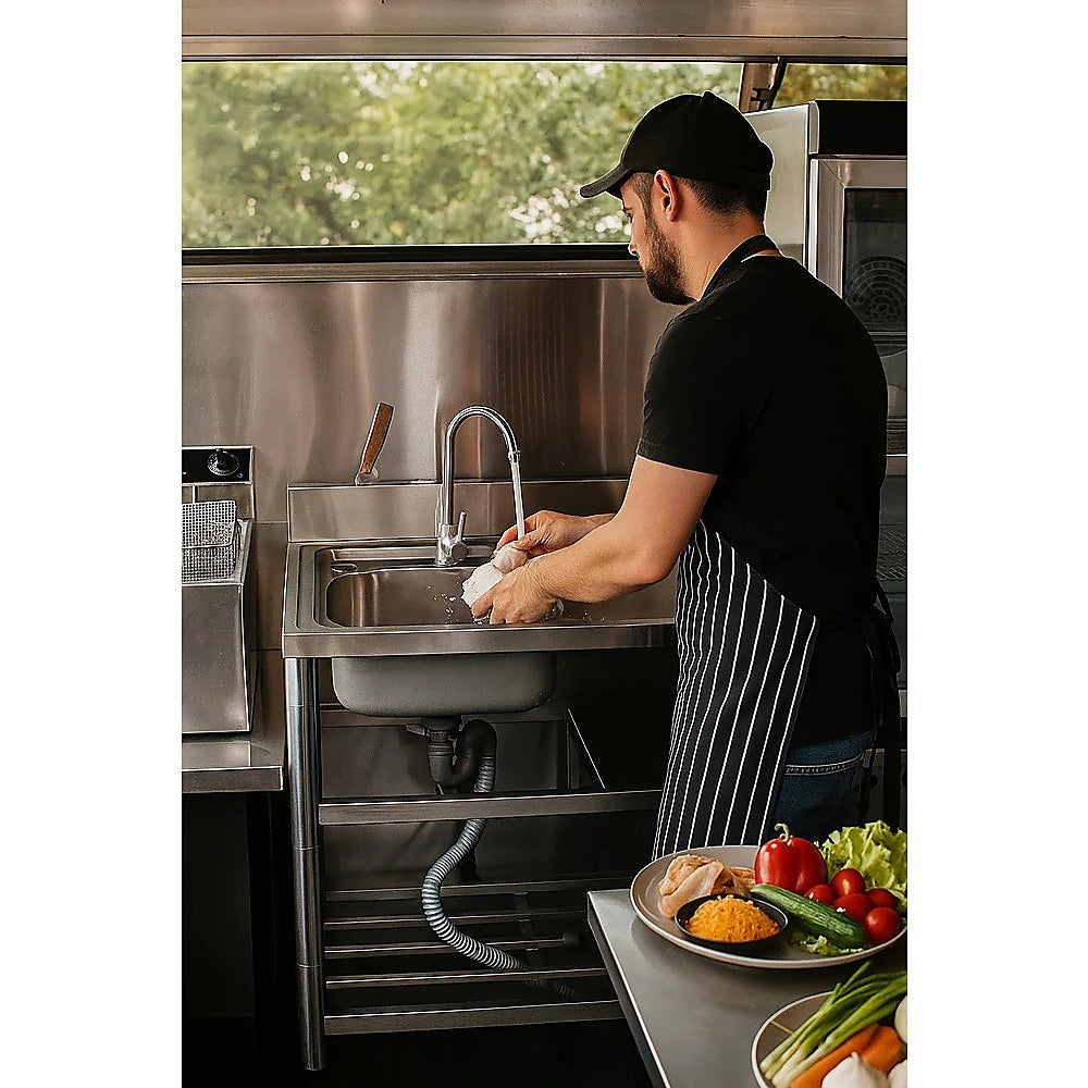 Freestanding Stainless Steel Kitchen Sink 120x50x79cm – Commercial Utility Wash Basin