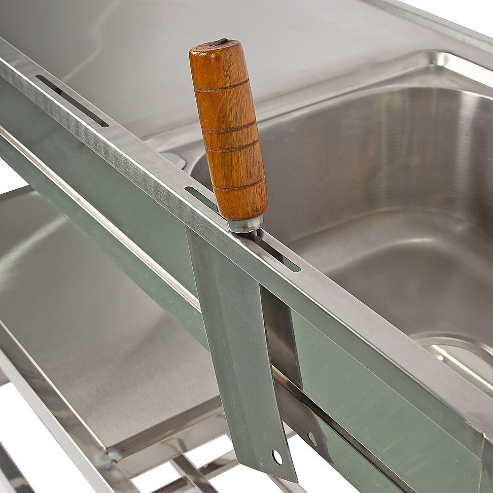 Freestanding Stainless Steel Kitchen Sink 120x50x79cm – Commercial Utility Wash Basin