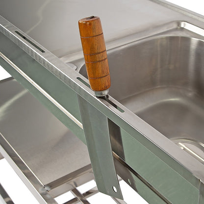 Freestanding Stainless Steel Kitchen Sink 120x50x79cm – Commercial Utility Wash Basin