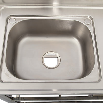 Freestanding Stainless Steel Kitchen Sink 120x50x79cm – Commercial Utility Wash Basin