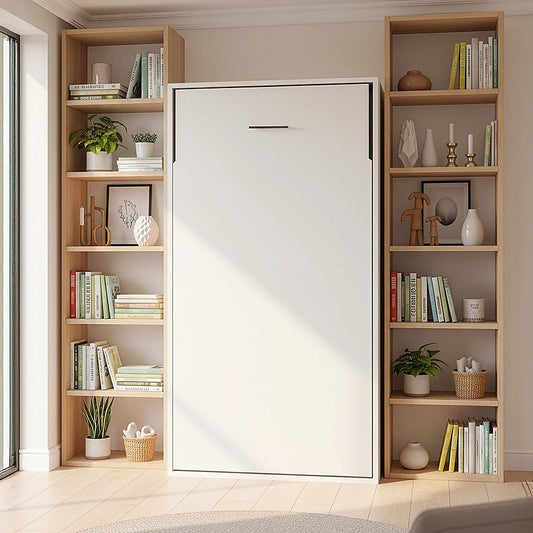 Single DIY Wall Bed Hardware Kit with Silver handle – Frame & Mechanism for Custom Build