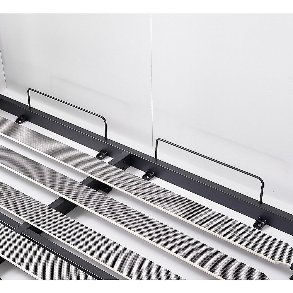 Double Wall Bed in White – Space Saving Murphy Bed Kit with Silver Door Handle