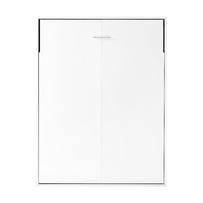 Double Wall Bed in White – Space Saving Murphy Bed Kit with Gold Door Handle