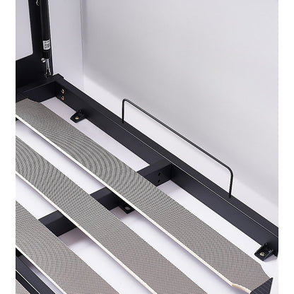 King-single Wall Bed in White – Space Saving Murphy Bed Kit with Black Door Handle