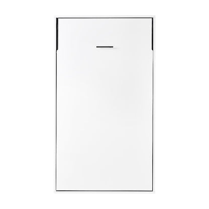 King-single Wall Bed in White – Space Saving Murphy Bed Kit with Gold Door Handle