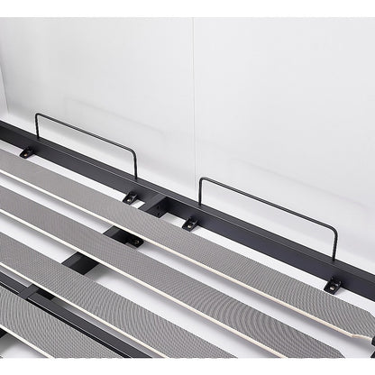 Queen Wall Bed in White – Space Saving Murphy Bed Kit with Black Door Handle