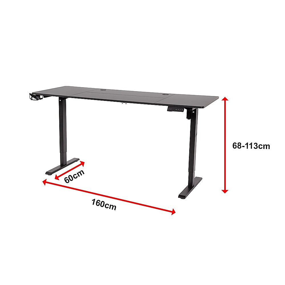 160cm Electric Standing Desk – Height Adjustable Sit Stand Office Table in Black