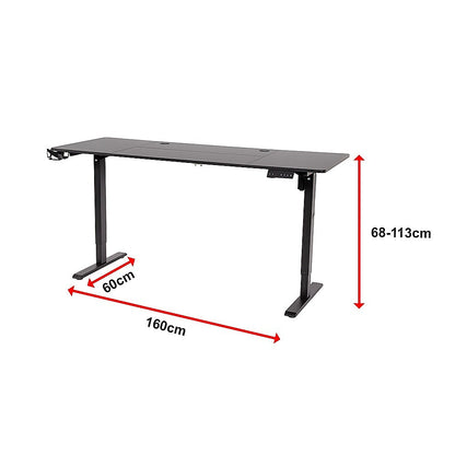 160cm Electric Standing Desk – Height Adjustable Sit Stand Office Table in Black