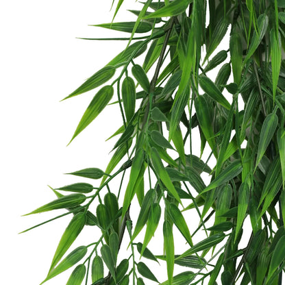 Artificial Hanging Dark Green Hanging Bamboo Leaf Garland Bush UV Resistant and Fire Rated 17cm x 76cm