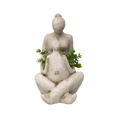 Arty Mother & Child Planter W Hole & Plug 25x44cm