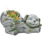 Winking Dog Planter w Hole + Plug 36cm