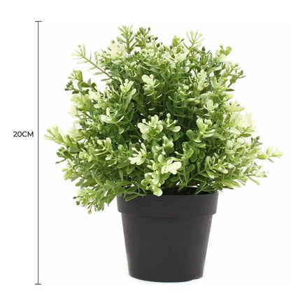 Small Potted Artificial White Jade Plant UV Resistant 20cm