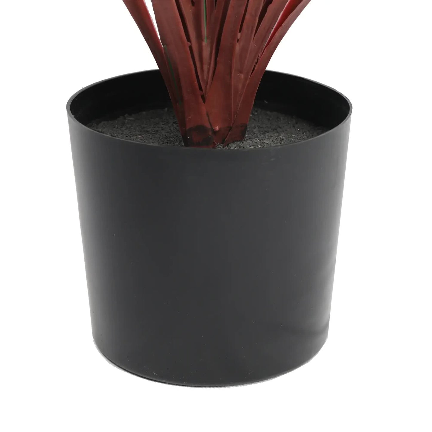 Burgundy Potted Artificial Long Grass (Yucca Grass) 75cm UV Resistant