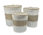 Set 3 Hampton Willow Round Laundry Basket 52x55cm