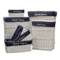 Set 7 Hampton Blue & White Baskets 50x66cm