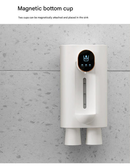 Smart Automatic Mouthwash Dispenser - Wall-Mounted, 3 Adjustable Levels, LED Display & Magnetic Cups(white)