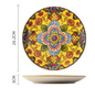 Yellow-bos 10-Inch Bohemian Ceramic Shallow Plate