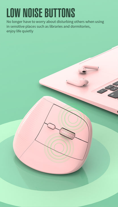 Two Ergonomic Vertical Wireless Mouse - Dual Mode (2.4G & Bluetooth), 5 Adjustable DPI, Silent Clicks, Rechargeable(white)