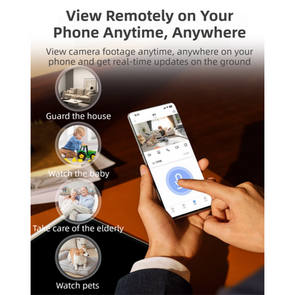 Wireless WiFi Security Camera(5.4x5.4x9CM) - 1080P HD Infrared Night Vision Indoor/Outdoor Surveillance, Phone Remote View,  and Two-Way Audio & AI Human Detection Alarm