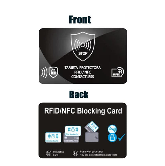 Black White Style RFID & NFC Blocking Card Set (5 Pack) - Contactless NFC ID / Credit Card Protection, Anti-Skimming Shield for Wallet