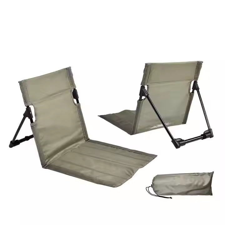 Green Portable Folding Beach Lounger Chair with 600D Oxford Fabric and Aluminum Frame – Lightweight Outdoor Garden Camping Chair in Australia