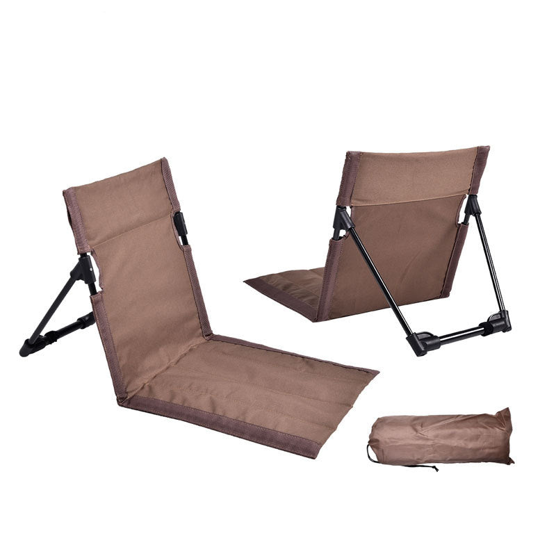 Brown Portable Folding Beach Lounger Chair with 600D Oxford Fabric and Aluminum Frame – Lightweight Outdoor Garden Camping Chair in Australia