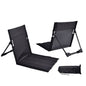 Black Portable Folding Beach Lounger Chair with 600D Oxford Fabric and Aluminum Frame – Lightweight Outdoor Garden Camping Chair in Australia