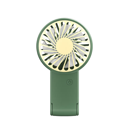 Green 2 Pack Mini Portable Handheld Fan Foldable Desktop Personal Fan USB Rechargeable Pocket Fan with 3 Speeds for Travel Office and Outdoor