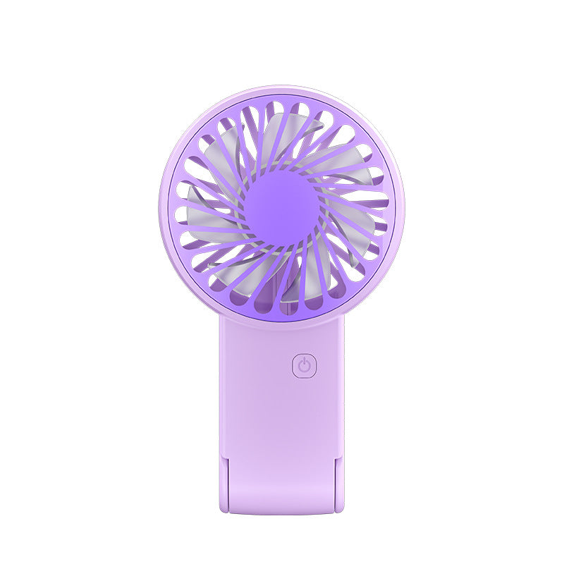 Purple 2 Pack Mini Portable Handheld Fan Foldable Desktop Personal Fan USB Rechargeable Pocket Fan with 3 Speeds for Travel Office and Outdoor