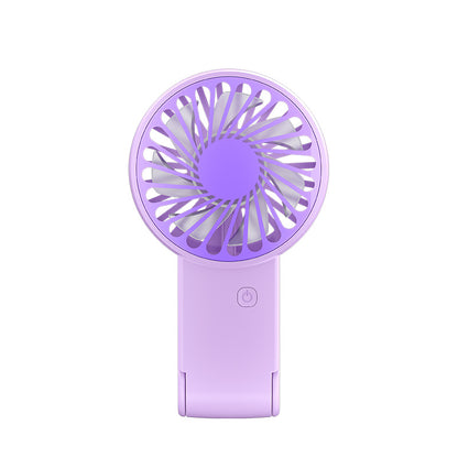 Purple 2 Pack Mini Portable Handheld Fan Foldable Desktop Personal Fan USB Rechargeable Pocket Fan with 3 Speeds for Travel Office and Outdoor
