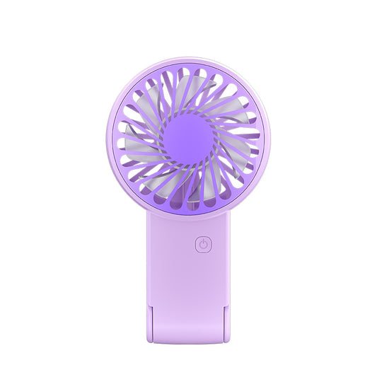 Purple 2 Pack Mini Portable Handheld Fan Foldable Desktop Personal Fan USB Rechargeable Pocket Fan with 3 Speeds for Travel Office and Outdoor