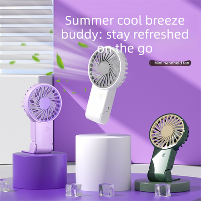 Purple 2 Pack Mini Portable Handheld Fan Foldable Desktop Personal Fan USB Rechargeable Pocket Fan with 3 Speeds for Travel Office and Outdoor