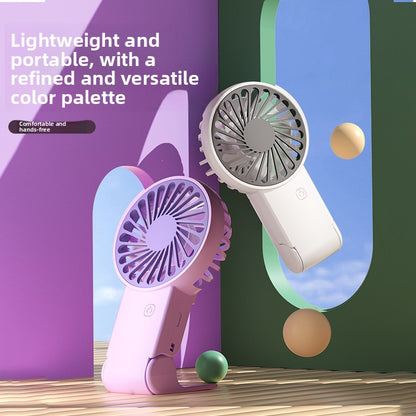Purple 2 Pack Mini Portable Handheld Fan Foldable Desktop Personal Fan USB Rechargeable Pocket Fan with 3 Speeds for Travel Office and Outdoor