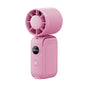 Pink Portable Handheld Fan 350 Degree Rotation Foldable Neck Hanging Waist Fan with Magnetic Base LED Display 5 Speed Personal Fan