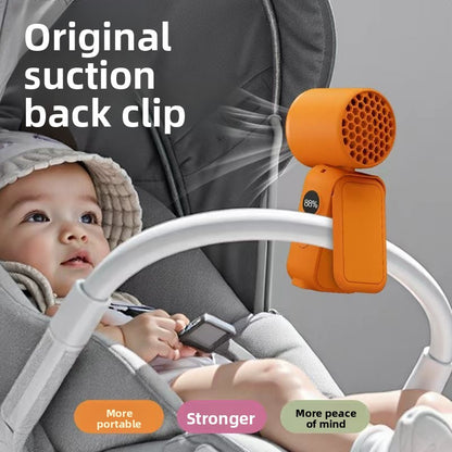 Pink Portable Handheld Fan 350 Degree Rotation Foldable Neck Hanging Waist Fan with Magnetic Base LED Display 5 Speed Personal Fan