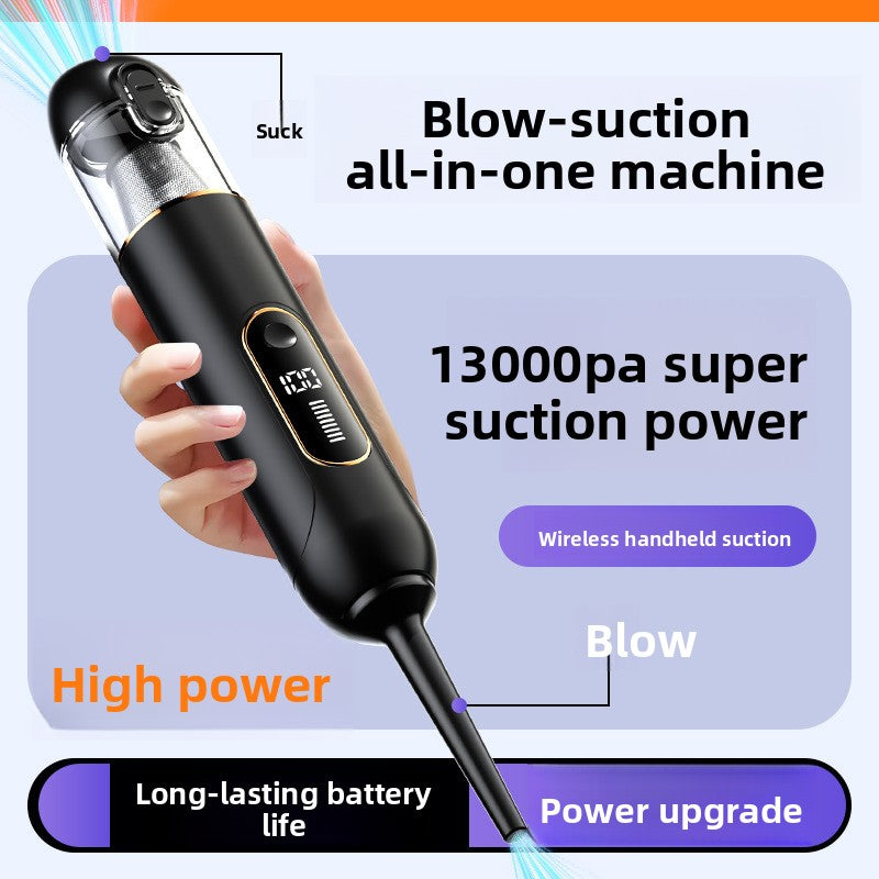 Black 2-in-1 Cordless Handheld Car Vacuum Cleaner and Air Blower Powerful Suction Brushless Motor Portable Duster for Home and Auto