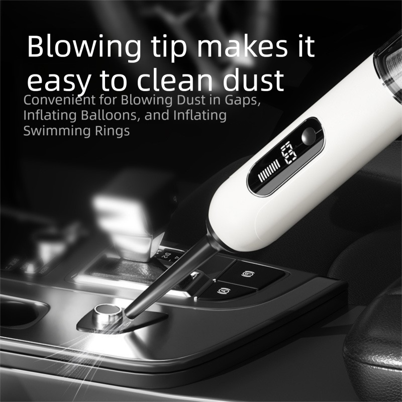 Black 2-in-1 Cordless Handheld Car Vacuum Cleaner and Air Blower Powerful Suction Brushless Motor Portable Duster for Home and Auto