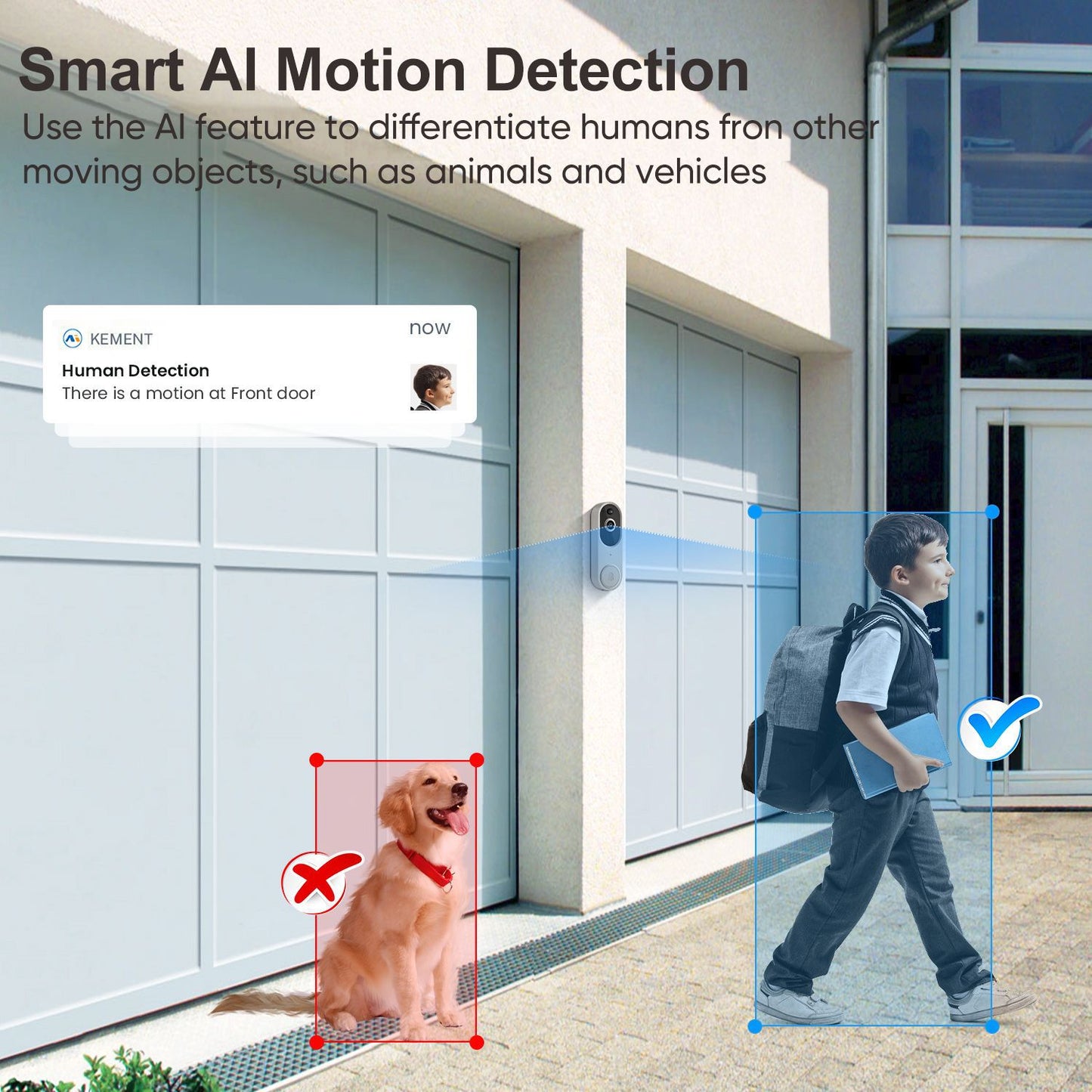 T50 Black 1080P Wireless Video Doorbell Camera with USB Chime Smart WiFi Security System 2-Way Audio Night Vision Motion Detection IP65 Waterproof