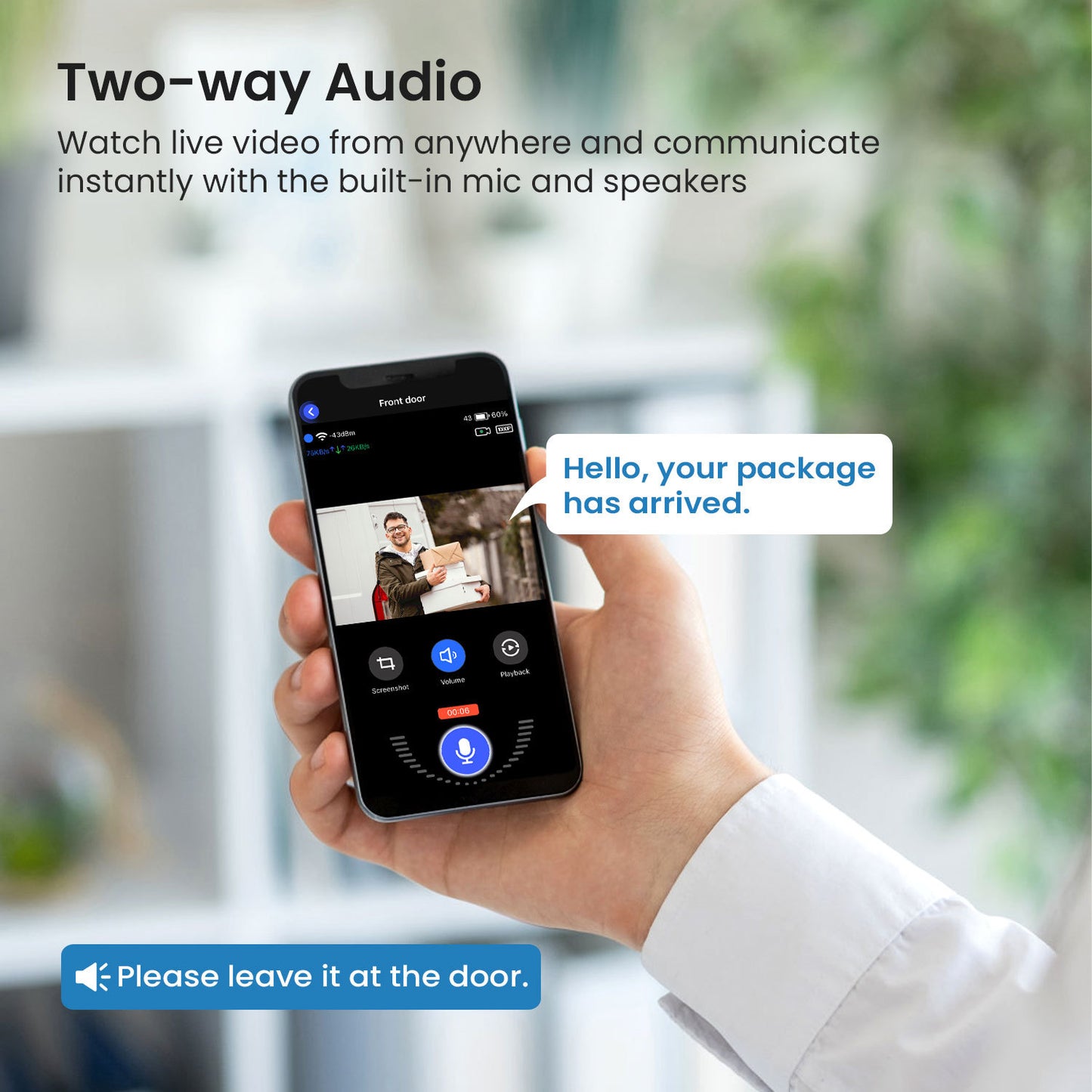 T50 Beige 1080P Wireless Video Doorbell Camera with USB Chime Smart WiFi Security System 2-Way Audio Night Vision Motion Detection IP65 Waterproof