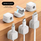 White 6-Pack Magnetic Cable Organiser Clips Desktop Cord Management for Phone Charger USB Cable Holder