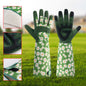 Green Long Gardening Gloves Thorn Proof Rose Pruning Gauntlets with Touchscreen Fingertips Breathable Forearm Protection Daisy Print