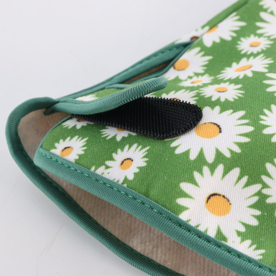 Green Long Gardening Gloves Thorn Proof Rose Pruning Gauntlets with Touchscreen Fingertips Breathable Forearm Protection Daisy Print