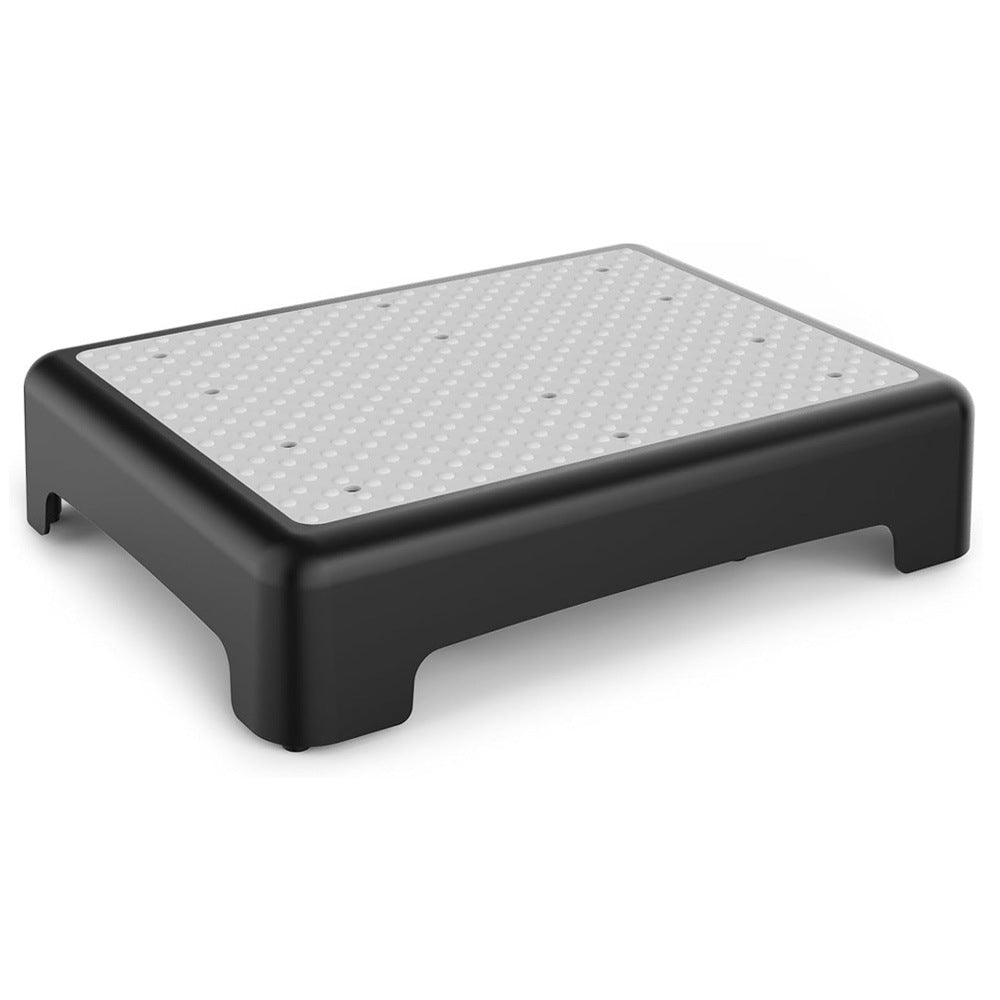Portable Outdoor Half Step Stool Non-Slip Mobility Aid Large Platform 43x33cm for Elderly Home Car & Bath Use Black Base with White Top Mat