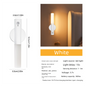 White Motion Sensor Night Light LED Rechargeable Magnetic Stick Wall Lamp Smart Wireless Batten for Hallway Staircase Nursery Warm White