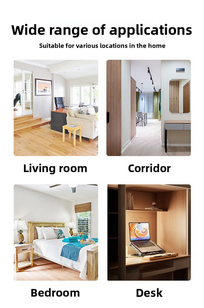 White Motion Sensor Night Light LED Rechargeable Magnetic Stick Wall Lamp Smart Wireless Batten for Hallway Staircase Nursery Warm White