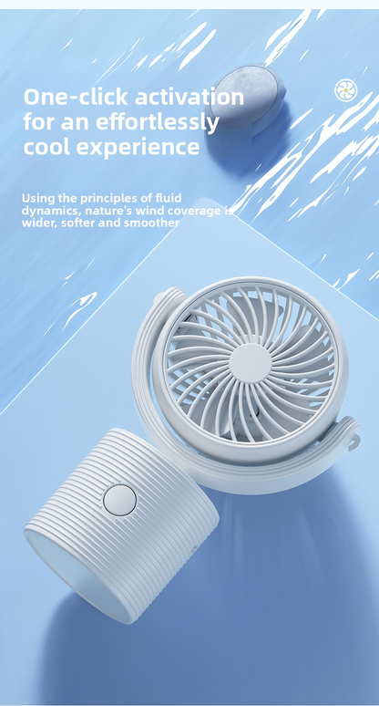 Portable Turbo Fan 3-in-1 Mini Handheld Desk Fan Rechargeable Personal Cooling Device with Neck Lanyard 180 Degree Adjustable Head Quiet Wind Pink